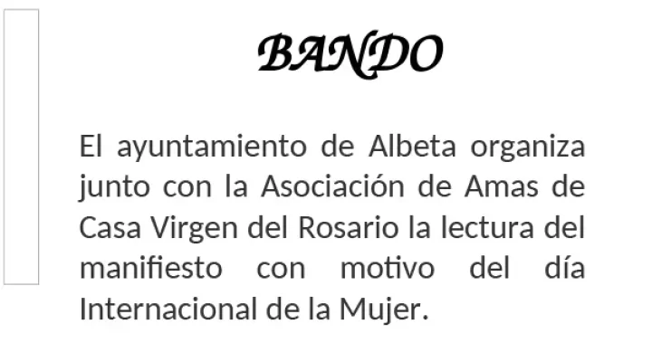 Manifiesto Día Internacional de la Mujer